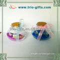 Colorful mini round clear glass wishing bottles with corks